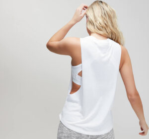 MP  MP dámské tréninkové tričko bez rukávů s hlubokými průramky Essentials – Bílé - M
