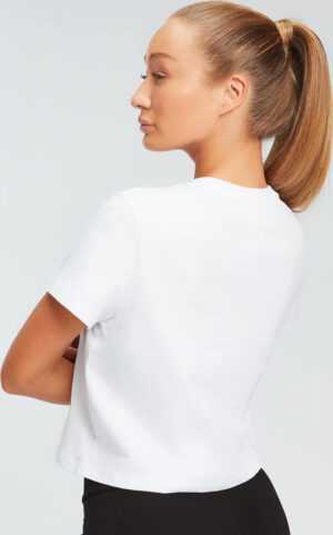 MP  MP dámské zkrácené tričko s krátkým rukávem Essentials – Bílé - XS