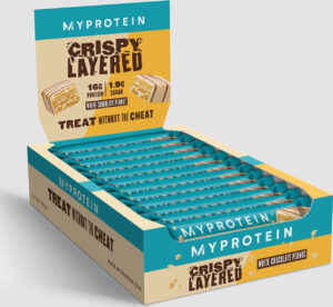 MyProtein  Tyčinka Crispy Layered Bar - 12 x 58g - White Chocolate Peanut